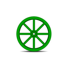 Obraz premium Vintage wooden wheel with shadow