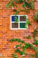 window on brick wall
