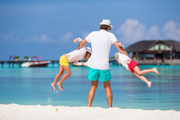 Happy family beach vacation