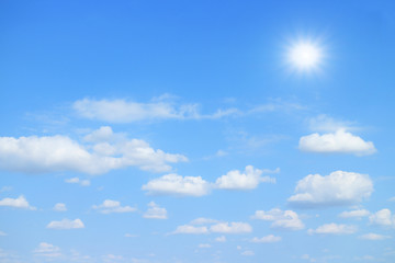 Blue sky with sun