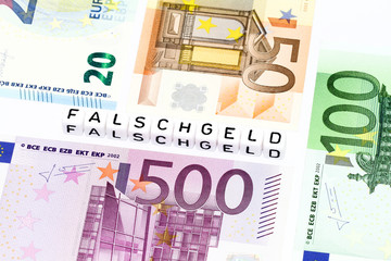 Falschgeldsymbol Eurobanknoten