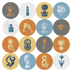 Womans Day Icon Set