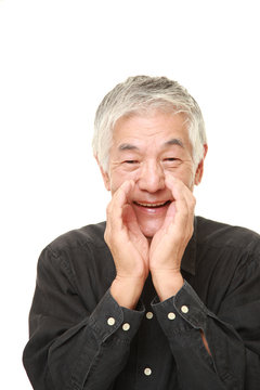 senior Japanese man shout something