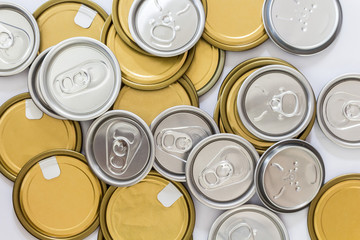 Cap of can top on white background