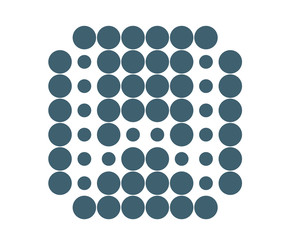 W Logo template, dot matrix vector style.