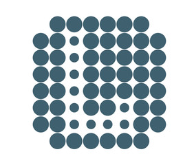 L Logo template, dot matrix vector style.