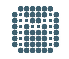 M, Logo template, dot matrix vector style.