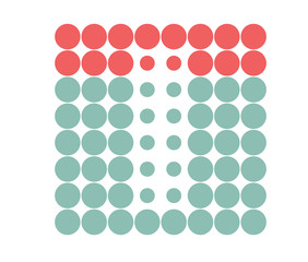 I Logo template, dot matrix vector style.