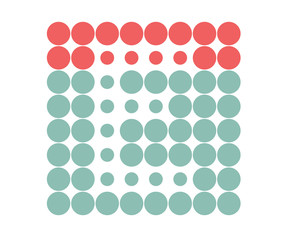 E Logo template, dot matrix vector style.