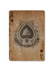 Very old playing card, ace of spades