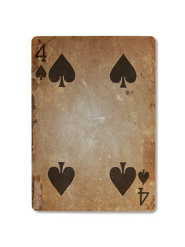 Very old playing card, four of spades