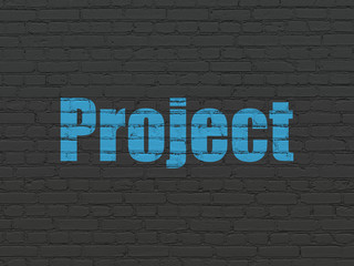 Obraz premium Business concept: Project on wall background