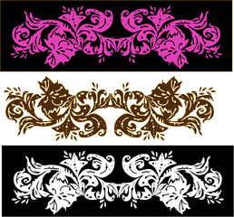 three color decorated bands illustration