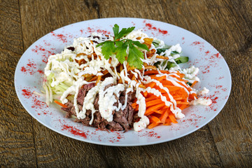 Beef and vegetables salad