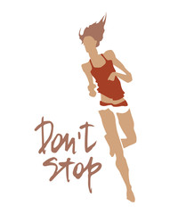 Sportswoman. Vector element for sport motivation.