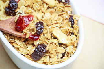 Homemade granola breakfast health food