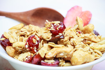 Homemade granola breakfast health food