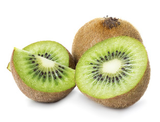 Kiwi fruit close-up isolated on a white background.
