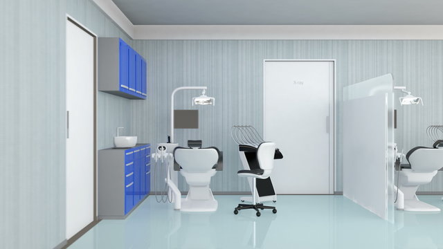 Looping animation of dental clinic interior