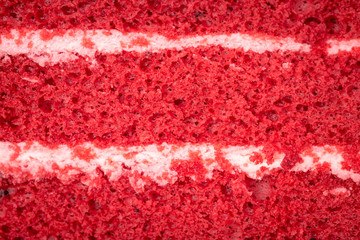 Close up of red velvet cake texture