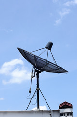 Satellite dish on top of building