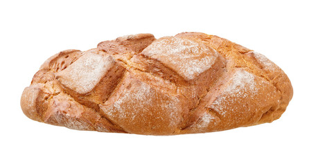 .Fresh bread isolated on a white background .