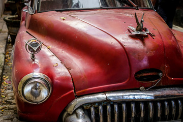 Old red American car