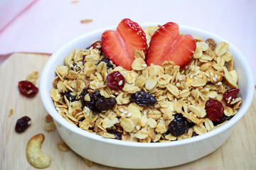 Homemade granola breakfast health food