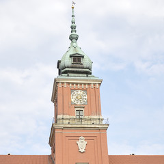 Fototapeta na wymiar Warsaw Royal Castle is a neoclassical-baroque palace located in the old part of Warsaw (Poland)