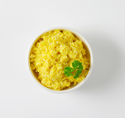 Bowl of scrambled eggs