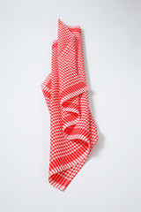 red and white dish towel
