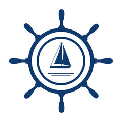 Nautical label. Yacht icon.