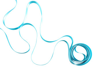 Growing blue ribbon on a white isolated background.Design element