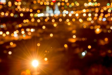 abstract circular bokeh background, city lights in the twilight