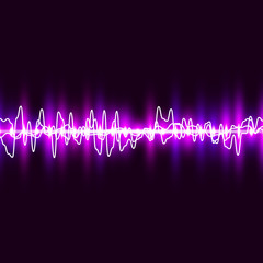 Sound Wave. Pulse Wave Background. Music equalizer. Vector illustration