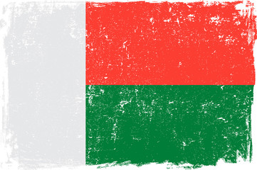 Madagascar Vector Flag on White