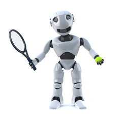 3d Robot plays tennis