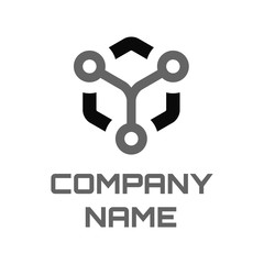 Electronic vector logotype template