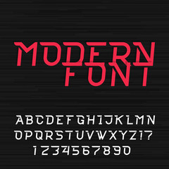 Dynamic futuristic alphabet vector font. Modern style type letters and numbers. Vector typeface for headlines, labels, posters or logo design.