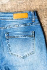 Detail of nice blue jeans