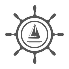 Nautical label. Yacht icon