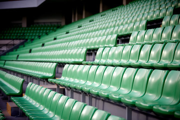 empty football stadium chairs