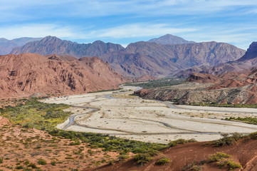 The valley in the Quebrada de las Conchas, Argentina