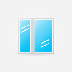 Glazed window glossy icon