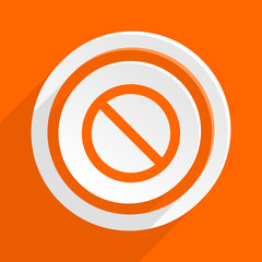 access denied orange flat vetor icon