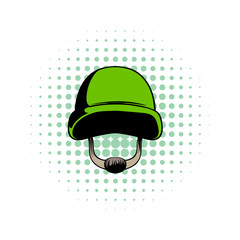 Army helmet comics icon 
