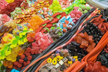 Great choice of candy at the Boqueria market in Barcelona