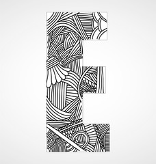 Letter "E" from doodle alphabet