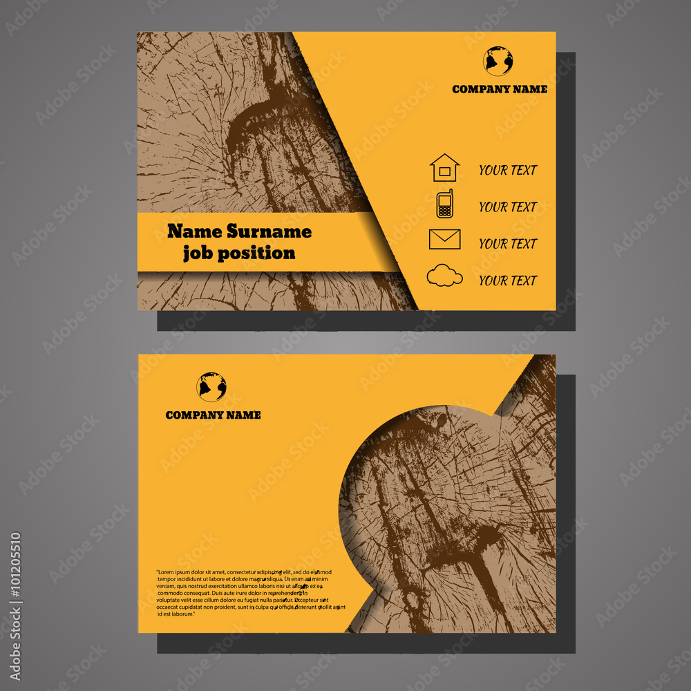 Wall mural vector abstract creative wooden design business cards eps 10