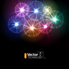 Realistic Vector fireworks 
